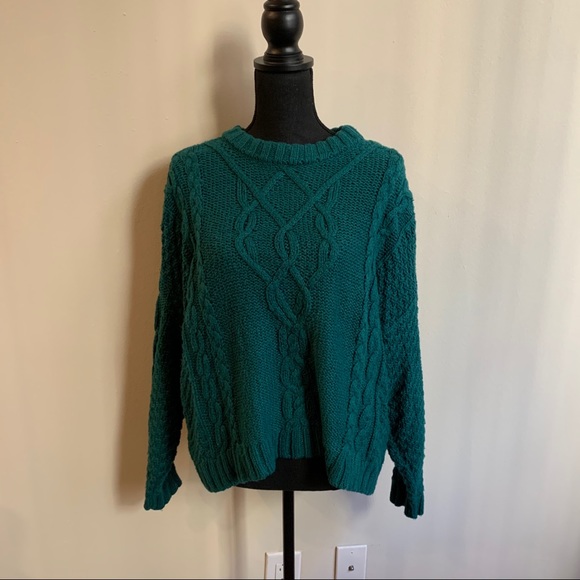 aerie Sweaters - Aerie Teal Chunky Knit Sweater Medium